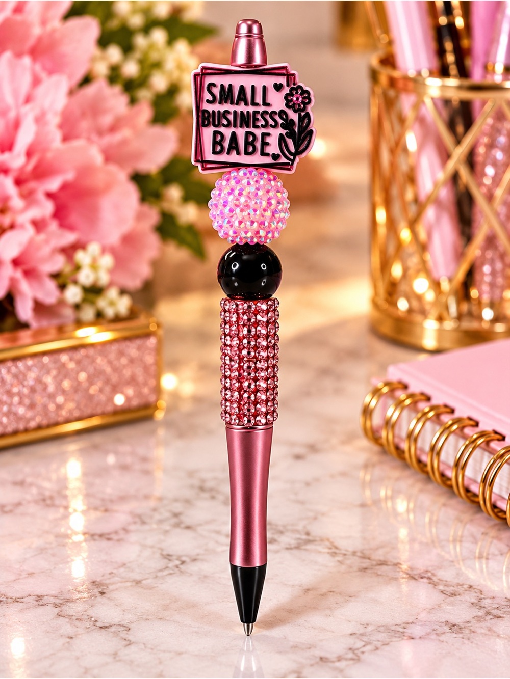 Small Business Babe Pink Crystal Ballpoint Pen